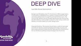 Mondelez Bistro Webinar on Last Mile Route Optimization