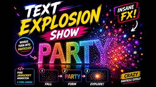 👉 “INSANE Neon Word Explosion 🔥 Particle Text Animation in JavaScript”