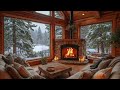 cozy living room ambience with crackling fireplace❄️🔥warm piano music for work u0026 relaxation