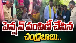 Annamayya District : పెన్షన్ పంపిణీ చేసిన చంద్రబాబు..| CM Chandrababu Distributed Pension | TV5