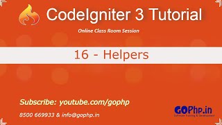 16 - Helpers in CodeIgniter | Loading Helpers into Controllers | CodeIgniter 3 Tutorial