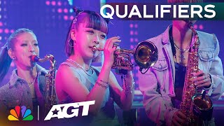 Brass band MOS delivers an EPIC performance of "Sax" by Fleur East | Qualifiers | AGT 2023