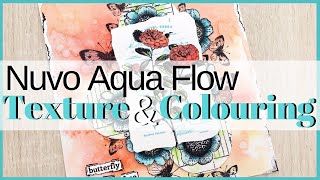 Nuvo Aqua Flow Pens Easy Texture and Colouring + Rubber Dance Stamps