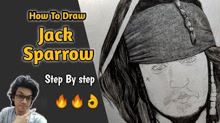 How To draw jack Sparrow Step By Step Drawing Tutorial | Jack Sparrow Drawing #Drawing #Tutorial 🔥🔥👌