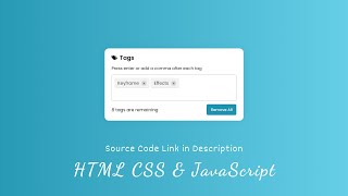 Custom Tags Generator Using HTML CSS & JavaScript