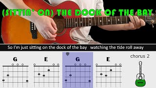 Easy play along series - SITTIN' ON THE DOCK OF THE BAY - Guitar chords & lyrics - Otis Redding