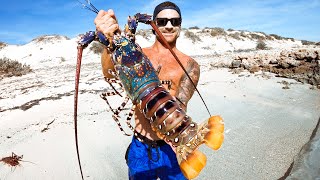 Catching GIANT CRAYFISH Barehanded For Food Living From The Ocean - Ep 194