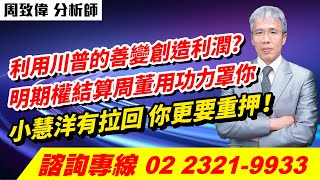 理周TV-20250218盤後-周致偉 致富達人／利用川普的善變創造利潤?明期權結算周董用功力罩你 小慧洋有拉回 你更要重押！