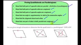 6 3 1 Tests for Parallelograms