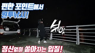 편하게 낚시하러 원투를 갔는데 왜이렇게 바쁜가요... 첫 캐스팅부터 폭풍입질!