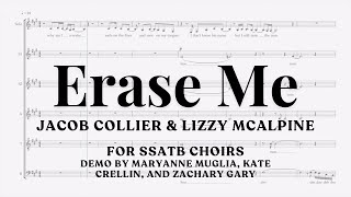 "erase me" for SSATB choirs arranged by MaryAnne Muglia