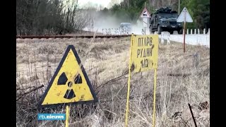 Opruimen vlakbij kerncentrale Tsjernobyl na bezetting van Russische troepen. Slavutych, 16.4.2022