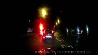 2 idiot drivers that think red  Temporary traffic lights don't apply to them.