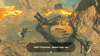 Link saves Yunobo from Black Moblins - Breath of the Wild