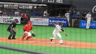 ＜2019.6.12広島戦2回裏1アウト満塁＞西川遥輝のタイムリー内野安打で勝ち越す！