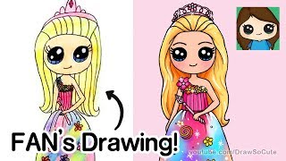 Drawing a FAN'S DRAWING | Barbie Princess