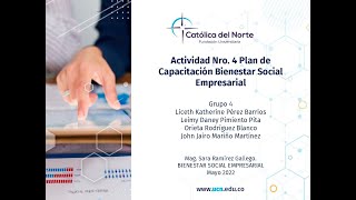 Plan de Capacitación Bienestar Social Empresarial