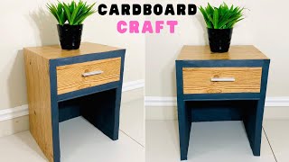 Make Bed Side Table at Home | Easy & Useful Cardboard Craft | DIY Cardboard Furniture Ideas