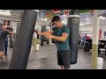 KO artist Dmitriy Bivol bare hands heavybag work in camp for Canelo | esnews boxing