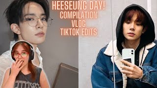 ENHYPEN | HEESEUNG DAY! Compilation + Vlog + Tik Tok Edits | Reaction