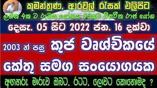 Kuja maruva | වසර 18 ට පසු දෙසැම්බර් 05 සිට 2022 දෙසැම්බර් 16 දක්වා කුජ කේතු සංයෝගයක්|ඔබට කොහොමද