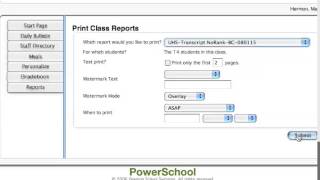 How to Print Multiple Transcripts in Power School