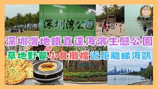 南山區紅樹林海濱生態公園野餐 l 地鐵9號綫到公園 l 鄰近深圳灣口岸 l 連接深圳灣公園人才公園 l 公園小食亭攤檔 l 遠望天水圍深圳灣公路大橋 l 近距離睇海鷗