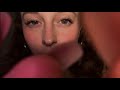 ASMR very close, covering your eyes, face brushing and touching with mouth sounds and whispers