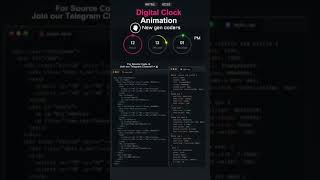 Digital Clock Animation โฐ๏ธ with HTML CSS javascript #coding #webdevelopment #python #correctcoding