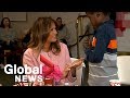 Melania Trump visits children undergoing treatment on Valentine's Day in Washington