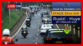 🔴LIVE 🚴🏾‍ TOUR DU RWANDA 2025  RUSIZI - HUYE  ETAPE  STAGE 5  || 144Km  #cycling #rwanda #race