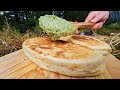 STEAK SANDWICH with FIRE-BAKED CHEESE  Recipe Prepared from Scratch in Nature MenWithThePot Style 🔥