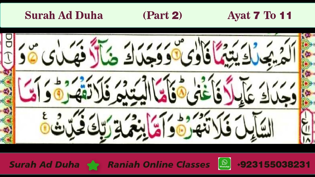 Surah Ad Duha Part 2 | Duha | Surat Ad Duha | Surah Ad Dhuha| Surah ...