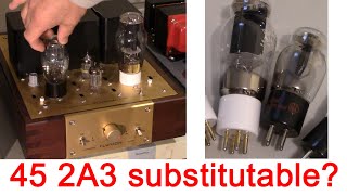 2A3 vs 45 tube amplifier ; compatibility test, voltage gain \u0026 THD by audio analyzer