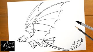 How to Draw Toothless Flying Easy Step by Step