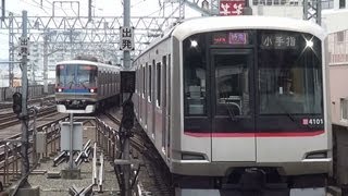 東急5050系4000番台の特急小手指行き到着・発車と都営6300形の各停西高島平行き　武蔵小杉駅