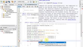 java program to compare two strings lexicographically.