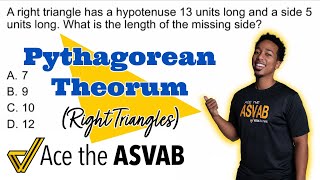 ASVAB Arithmetic Reasoning - Pythagorean Theorem (Right Triangle Word Problem)