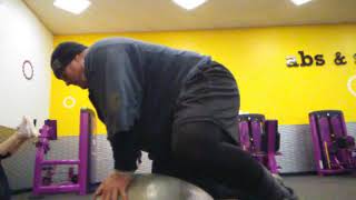 Planet Fitness balance ball core exercises day two!