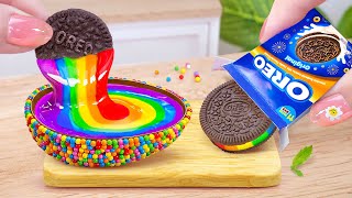 Mini Fantastic OREO Cake With Kinder Joy ✨Best Miniature Rainbow OREO  Cake Decorating Recipe🌈