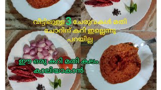 വീട്ടിലുള്ള  3 ചേരുവകൾ മാത്രം മതി, ചോറിന് കറി തയാർ (3 Ingredients simple Curry recipe )