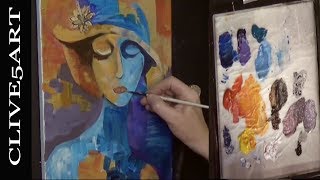 CUBIST Acrylic painting for beginners, Acrylic painting,clive5art