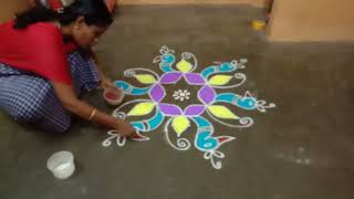 Special SWAN Rangoli Design (Anna paravai Kolam).