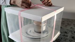 How to tie ribbon on cake box