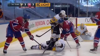 Canadiens Jab At Puck Underneath Dumoulin, Scrum Ensues