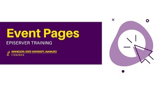 Episerver Training: Event Pages