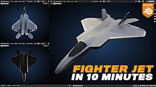 FIGHTER JET in 10 Minutes - ep 130 - Blender 4.x