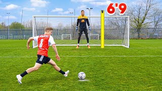 We Took 100 Shots vs the World's Tallest Keeper and Scored ___ Goals
