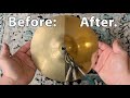 Cleaning cymbals is quite interesting.