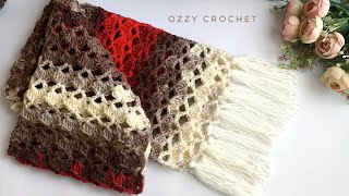 Video tutorial on how to make a crochet scarf or shawl